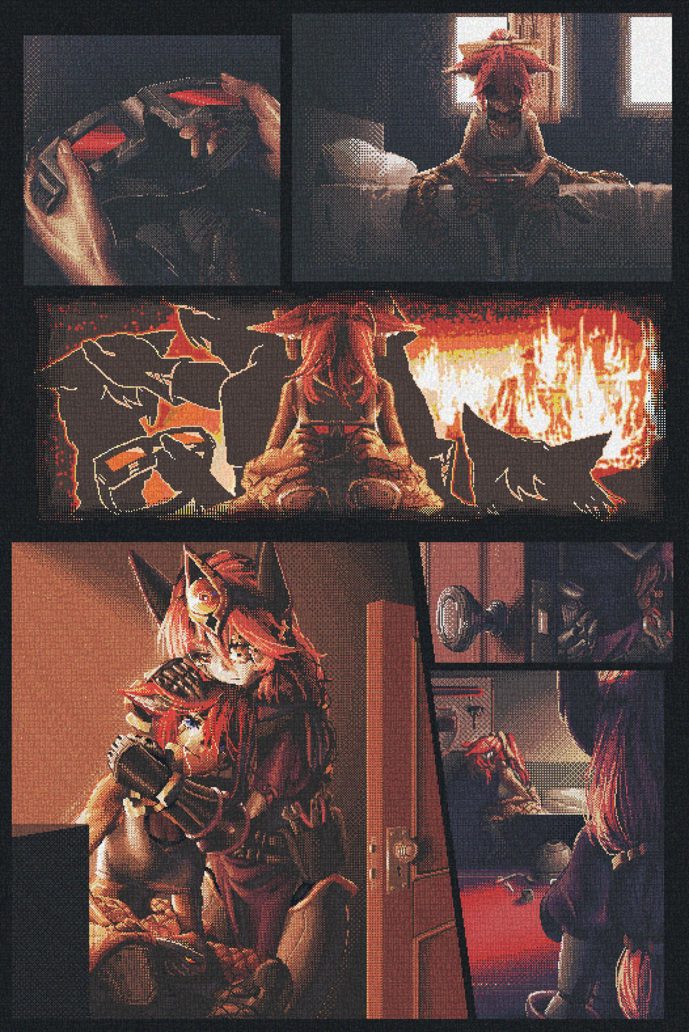 "Full Render" | Comic; Vary in Headsize | Noised | Commissioned by: @midoriwurm.bsky.social