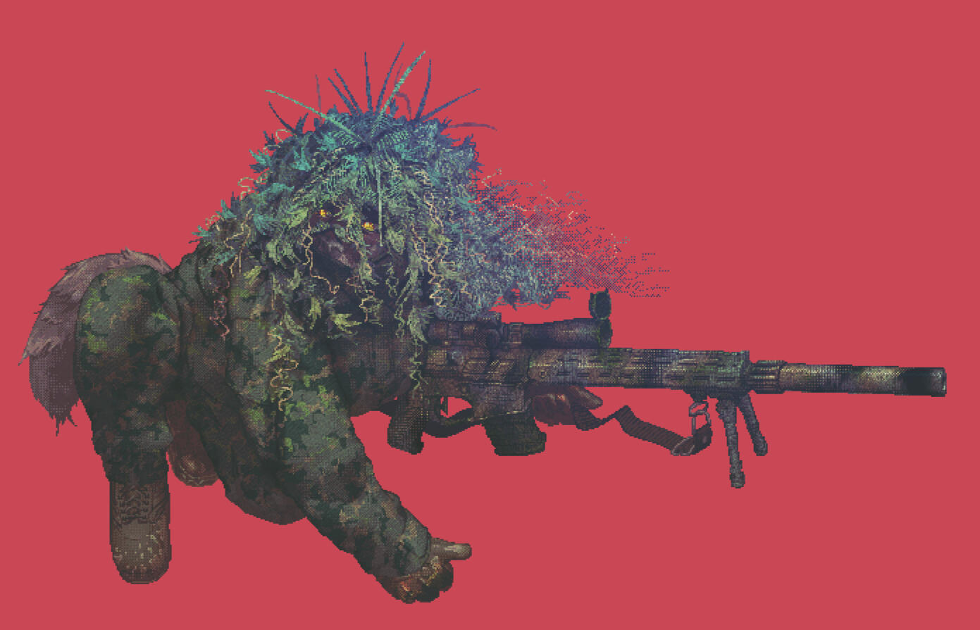 "Full Render" | 100px per headsize | Noised | Commissioned by @tekitacs.bsky.social